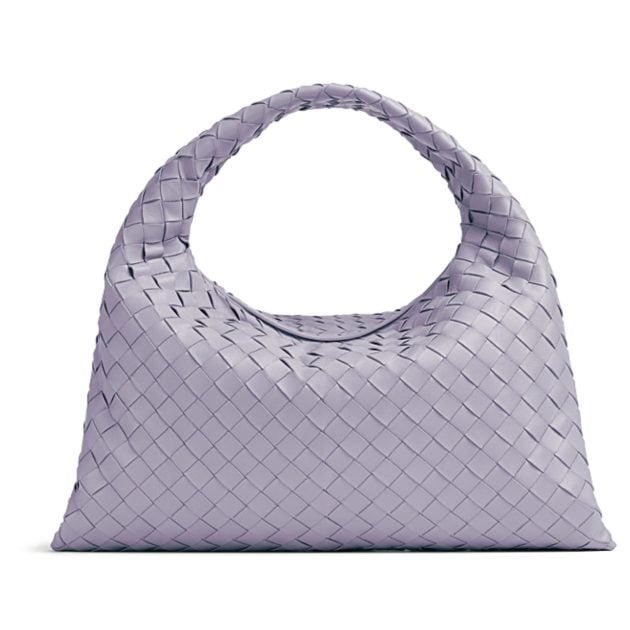 Bottega woven lavender leather hop bag