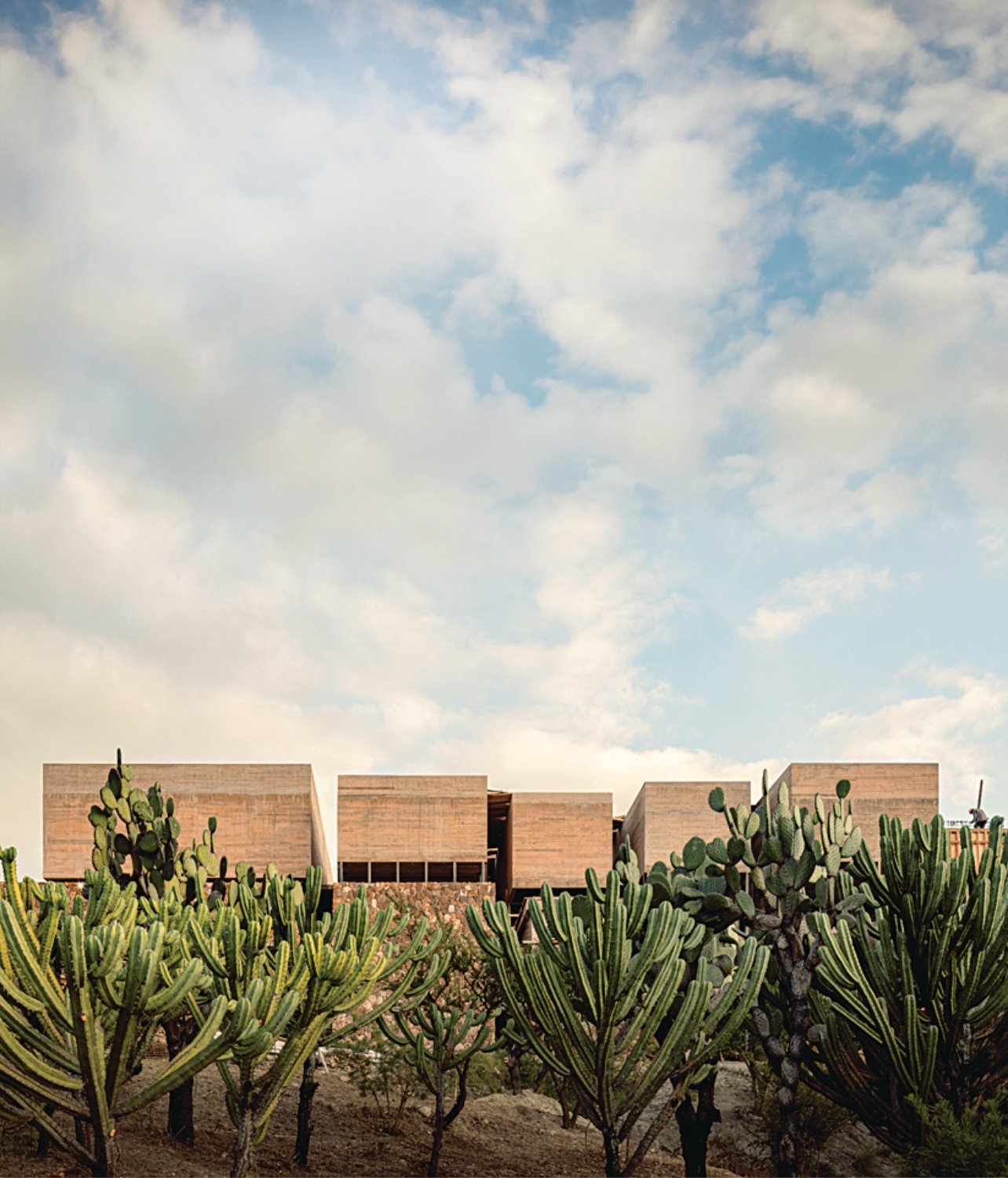 Exterior of Cajas De Luz in San Miguel de Allende designed by Manuel Cervantes