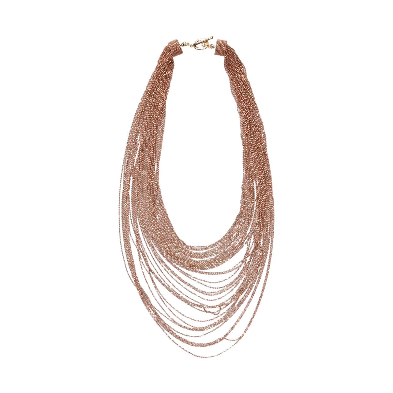 An extra roll-up bag just for jewelry? Not necessary. All you need is Fabiana Filippi’s multi-layered, sparkling-thread necklace to add sparkle to everything from the jeans and white shirt you wore on the plane to the cocktail dress you’re wearing for the closing party.
