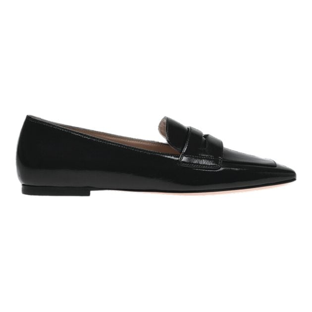 Gianvito Rossi black leather Christina loafers