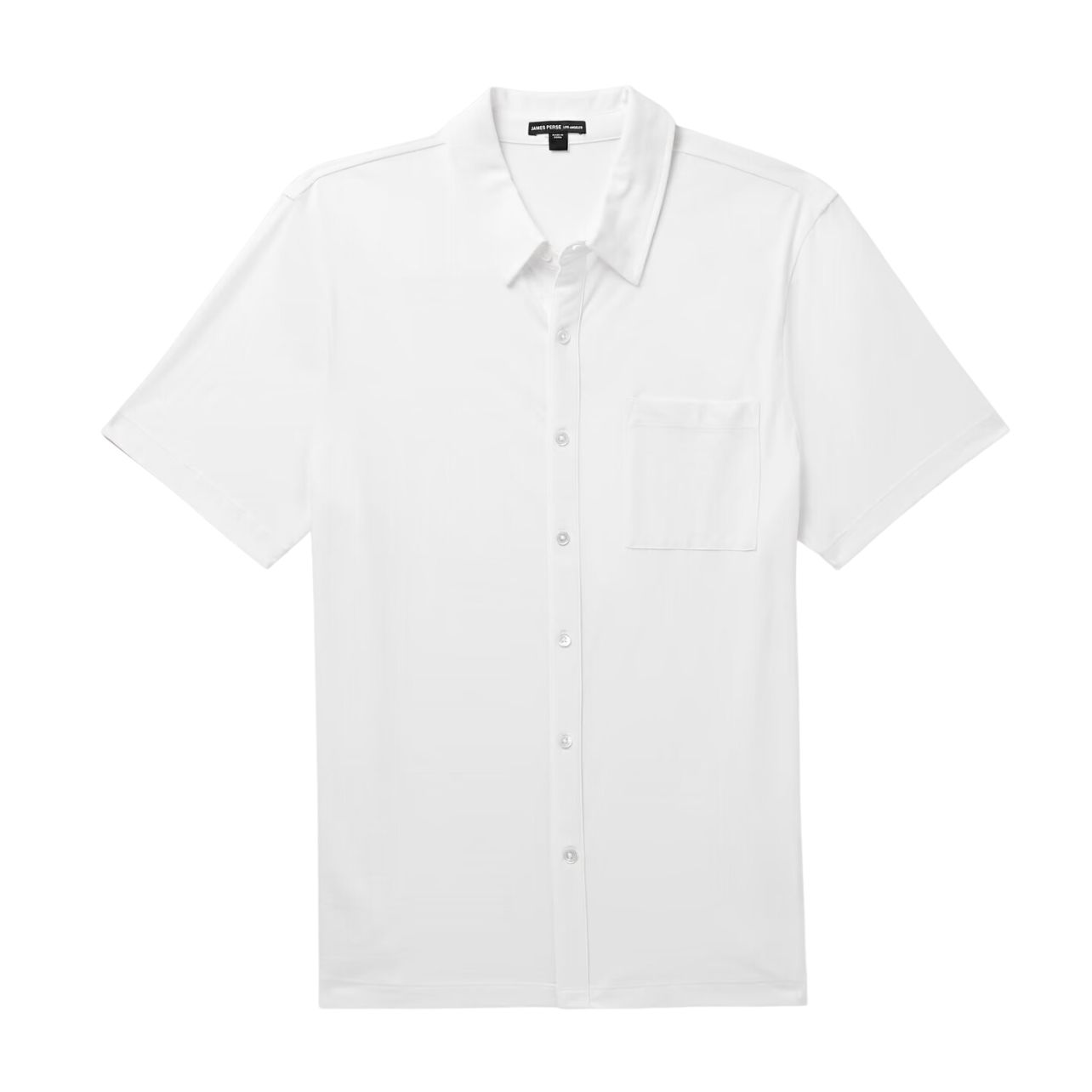 High-quality basics with an edge. James Perse might be best known for their comfortably chic sweats, but the brand can also lend its cool cache to elevated pieces as well. For the White Party consider their double layer short sleeve shirt, complete with buttons, a collar, and material so soft, you’ll think you’re in your favorite broken-in tee.
