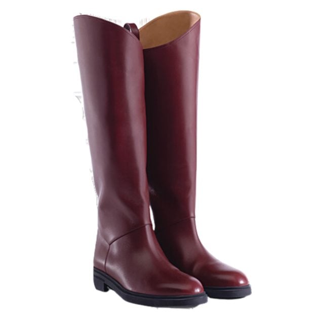 Loro Piana Burgandy leather riding boots