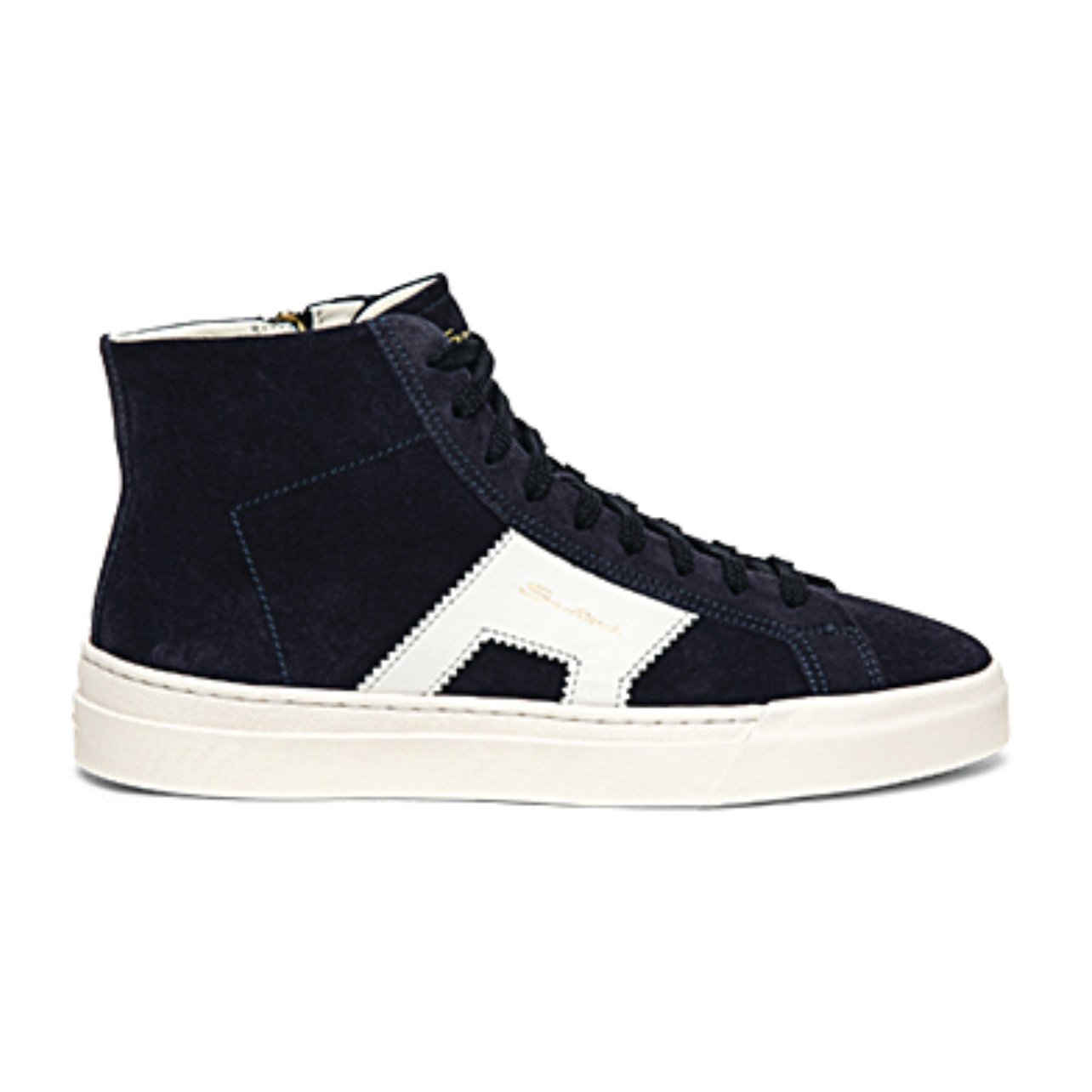 Black and white Santoni high top sneakers