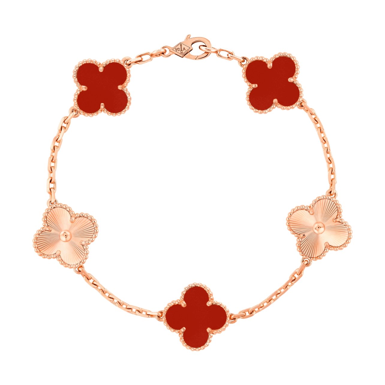 Van Cleef & Arpels 18k rose gold and carnelian bracelet