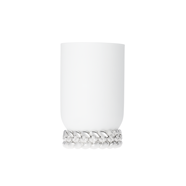 White and silver small Christofle Babylon vase
