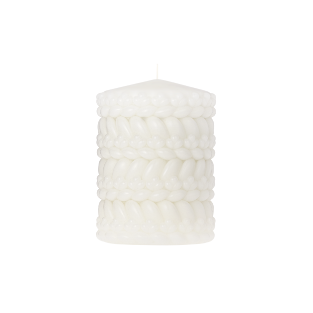 Christofle white textured wax candle
