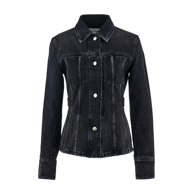 Ferragamo black denim button down jacket