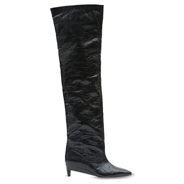 Isabel Marant black leather Lisali boots with small heels