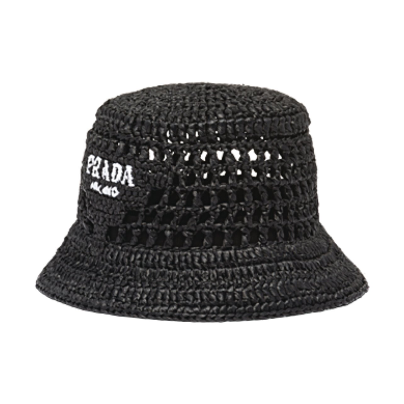 Black Prada raffia bucket hat