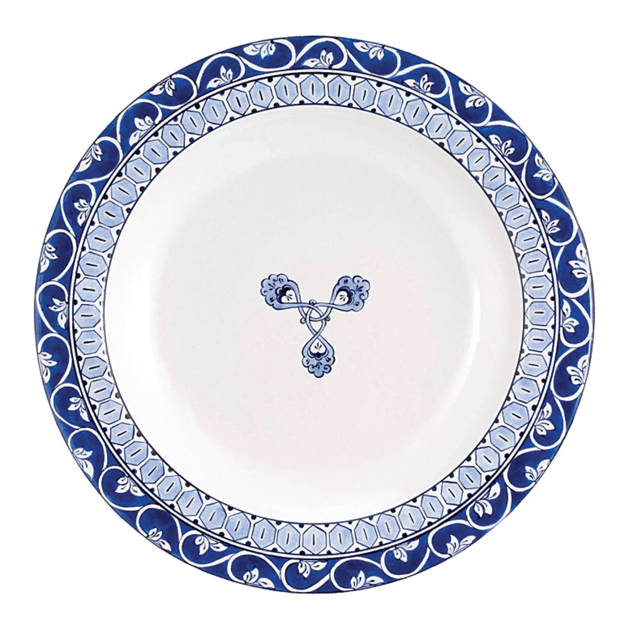 Haremlique Iznik serving plate with hand painted blue details