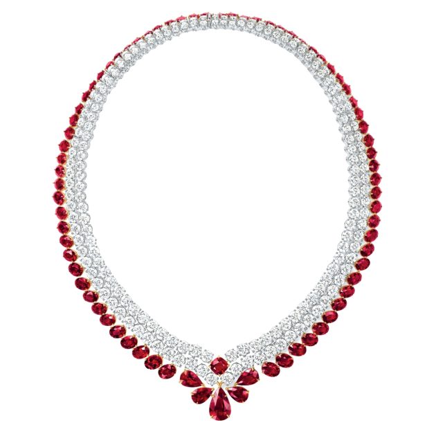 Harry Winston diamond and ruby Heiress necklace