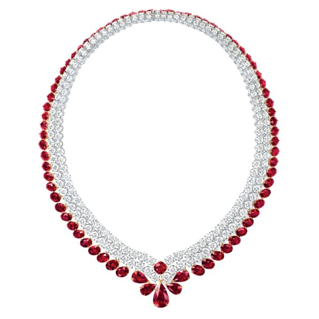 Harry Winston diamond and ruby Heiress necklace