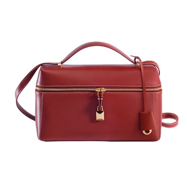 Loro Piana red leather Extra Bag with gold hardware