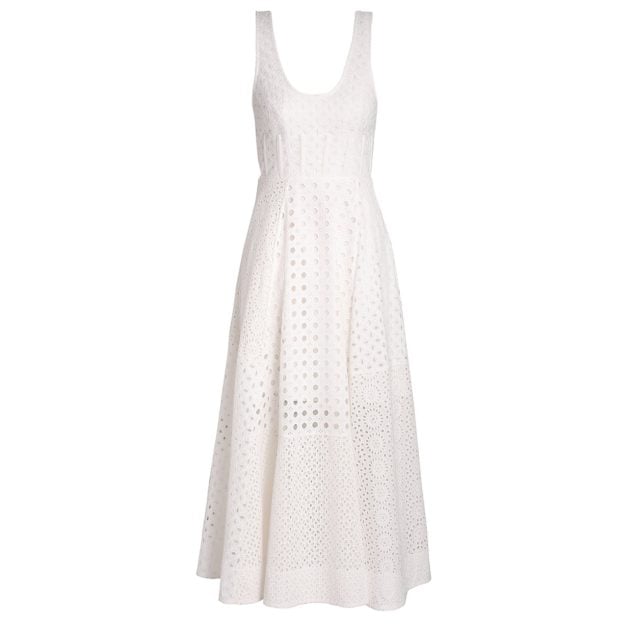 Zimmermann white eyelet pattern traditional A-line fit dress