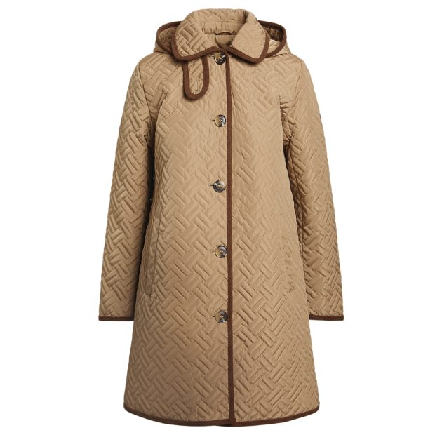 Ralph Lauren corduroy-trimmed quilted hooded coat