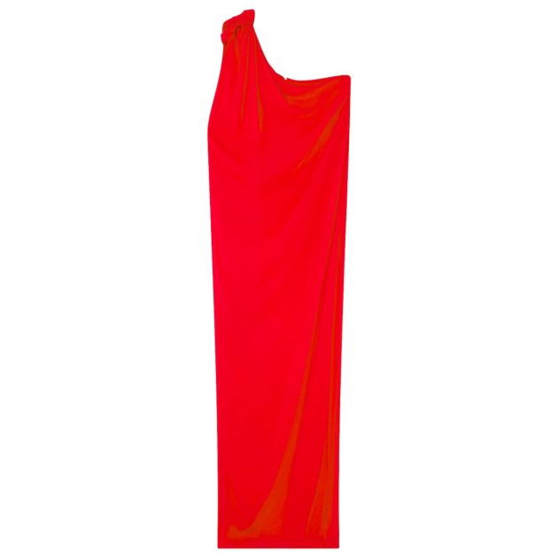Stella McCartney red one-shoulder scarf maxi dress