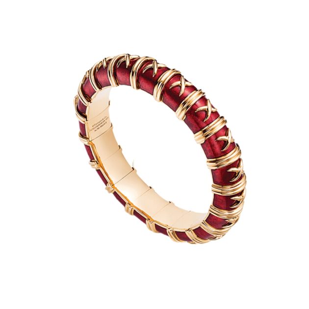 Tiffany & Co. red Schlumberger Croisillon enamel bracelet