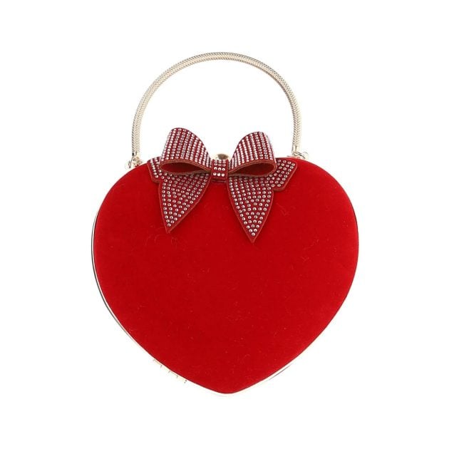 Monnalisa velvet red heart purse for girls
