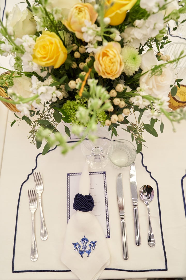 Custom florals and table setting