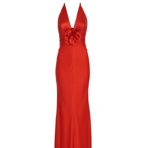 Silvia Tcherassi Daniala dress in rouge with 3D floral detail
