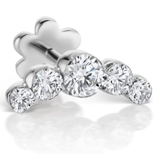 Maria Tash invisible set five diamond stud earrings