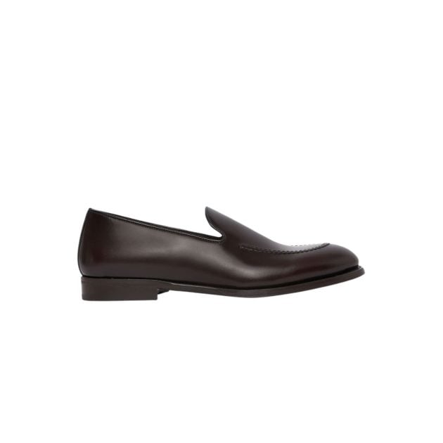 Kiton black loafer shoes in calfskin