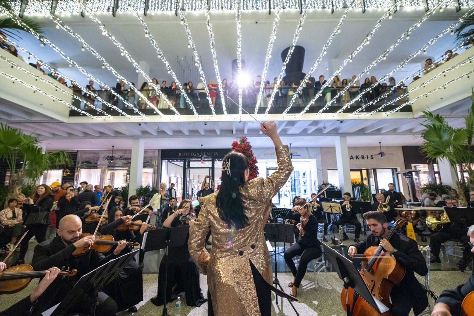 South Florida Symphony Orchestra performing in the Bal Harbour Shops center courtyard