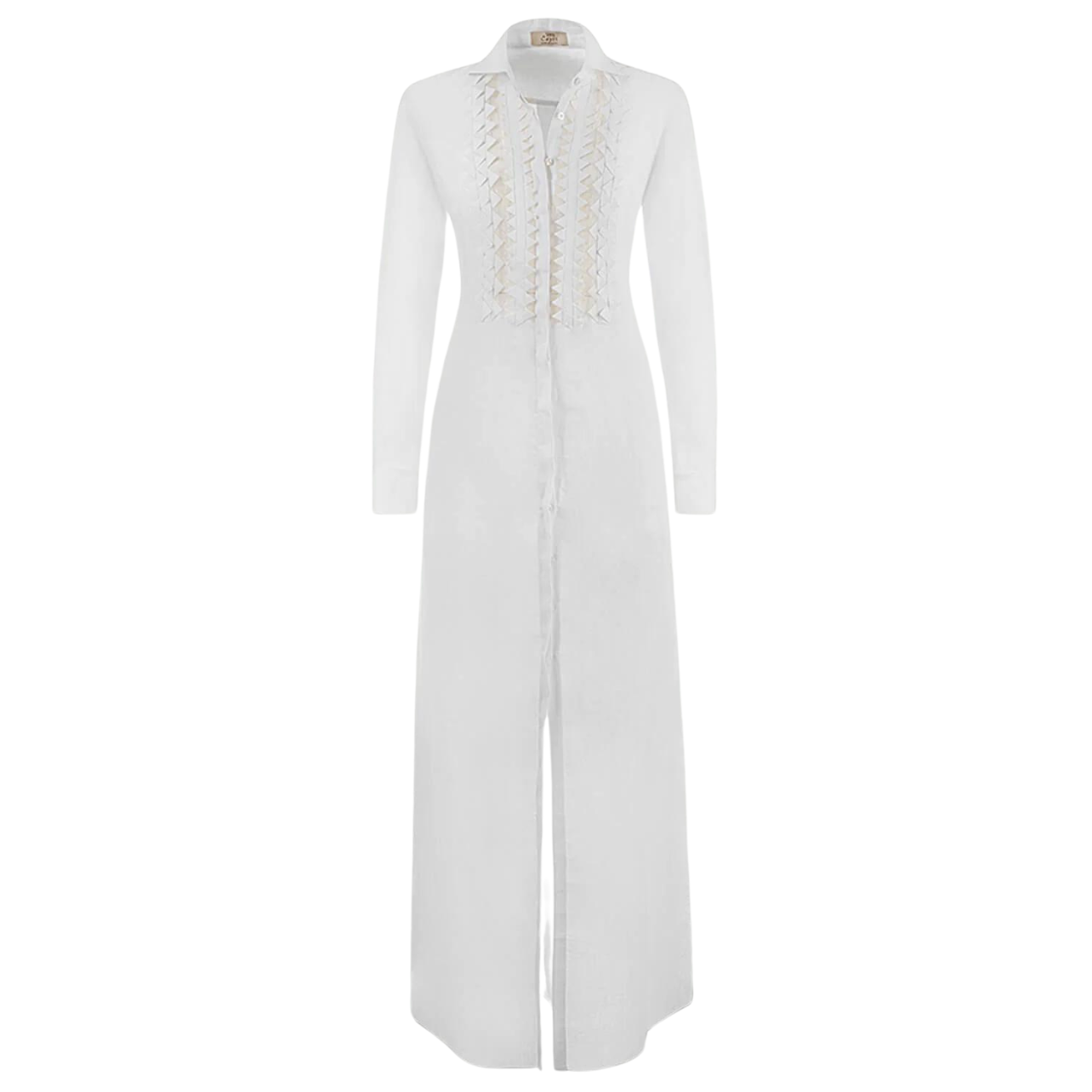 100% Capri white linen maxi dress