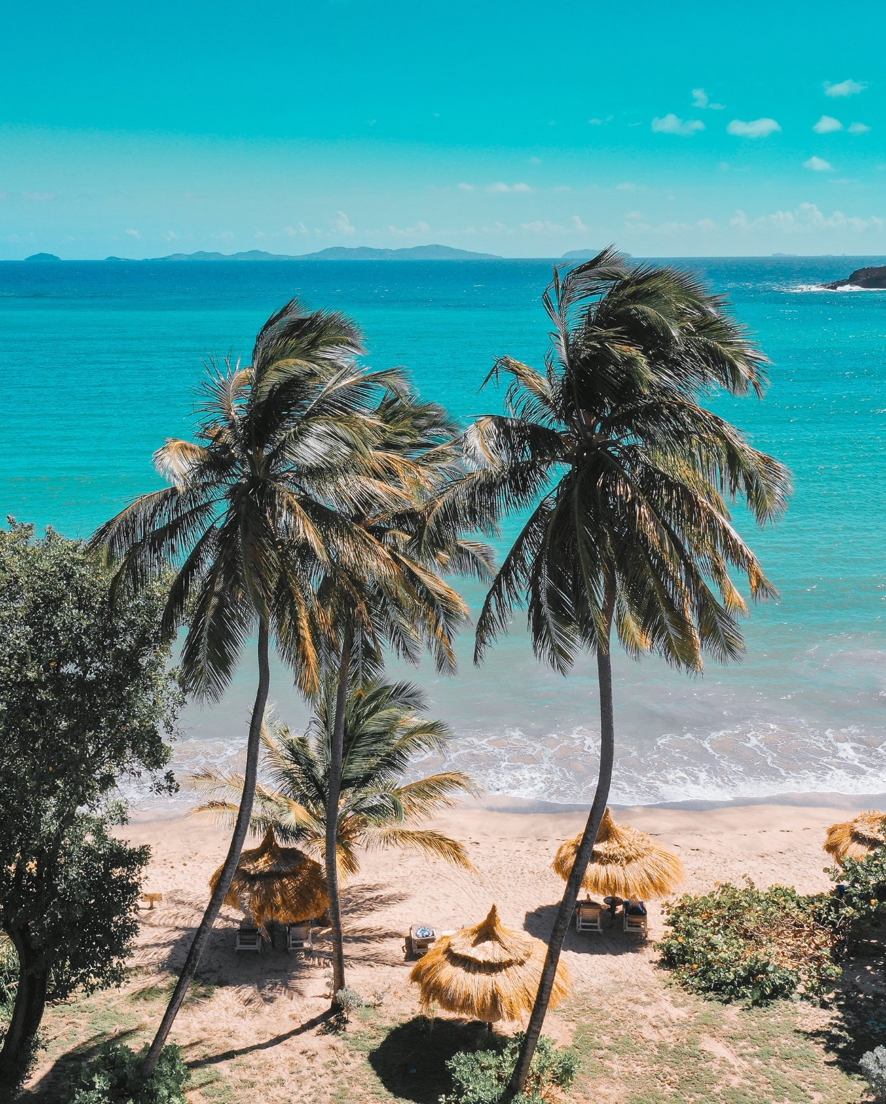 View of beach as seen from the beachfront suite at the Bequia Beach Hotel