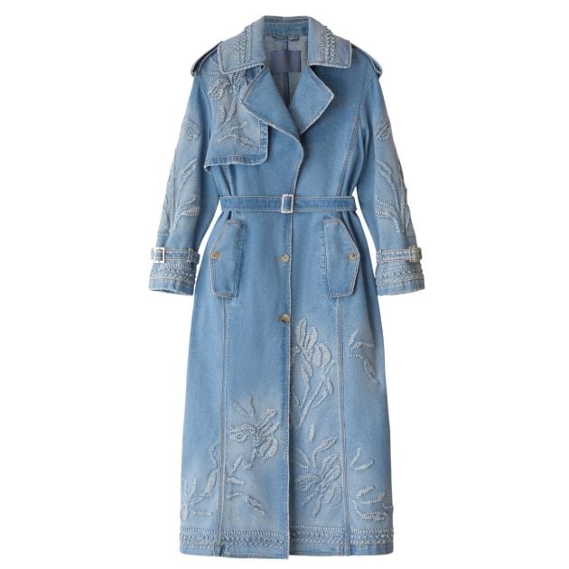 Ermanno Scervino’s long denim trench coat