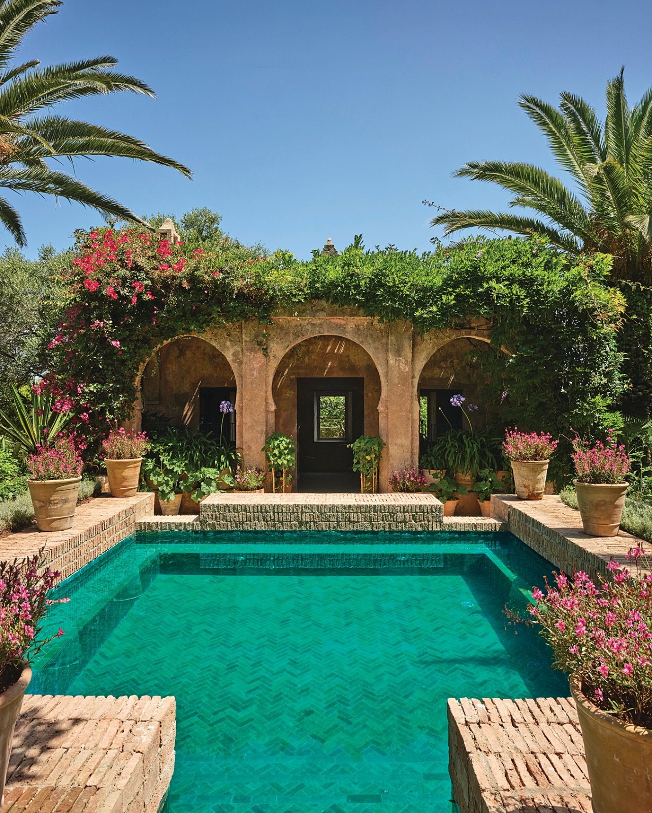 View of the pool at Jasper Conran Villa Mabrouka in Tangier