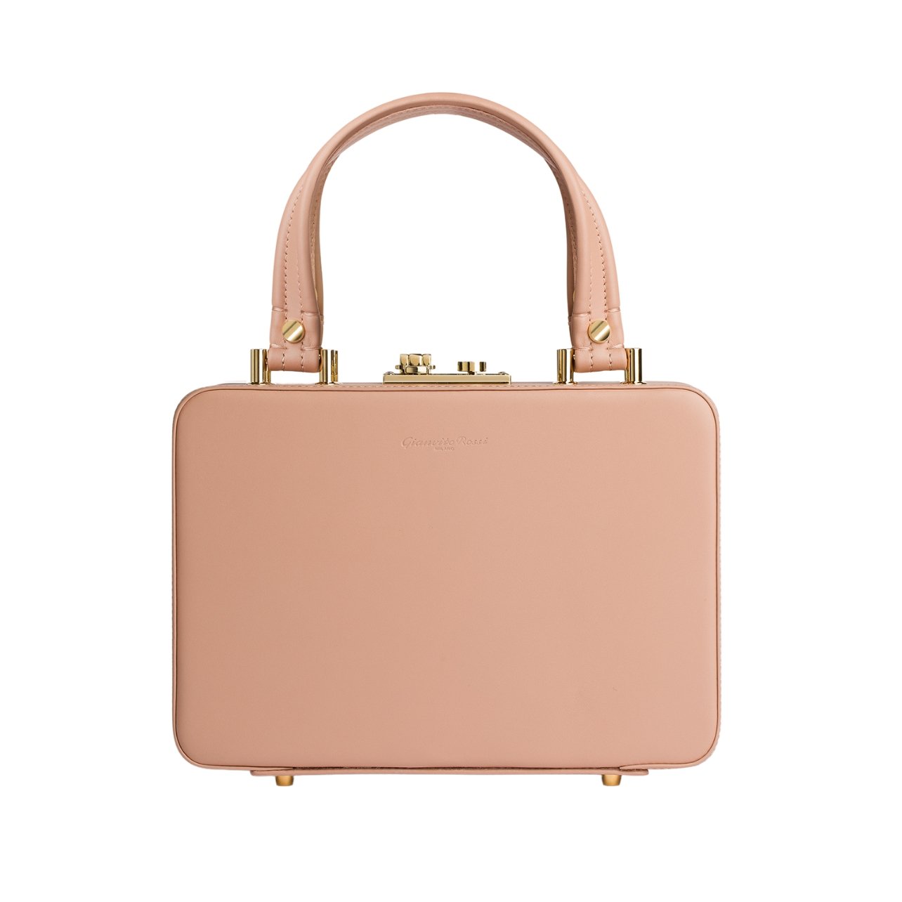 Gianvito Rossi’s leather box top-handle Valì bag in nude