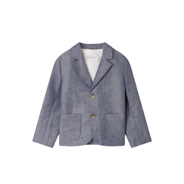Bonpoint Benjamin jacket in blue with double pockets and two buttons for boys