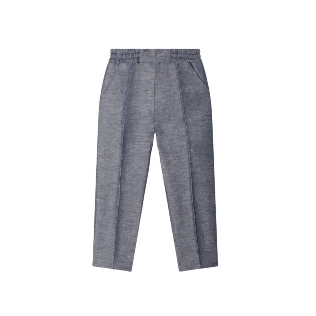 Bonpoint Thylio linen/cotton pants in blue for boys