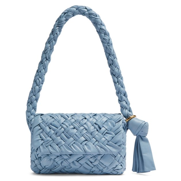 Baby blue Bottega woven leather Citta bag