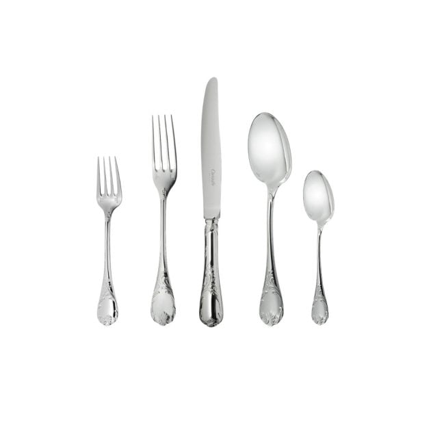 Christofle silver-plated five-piece flatware set for one person