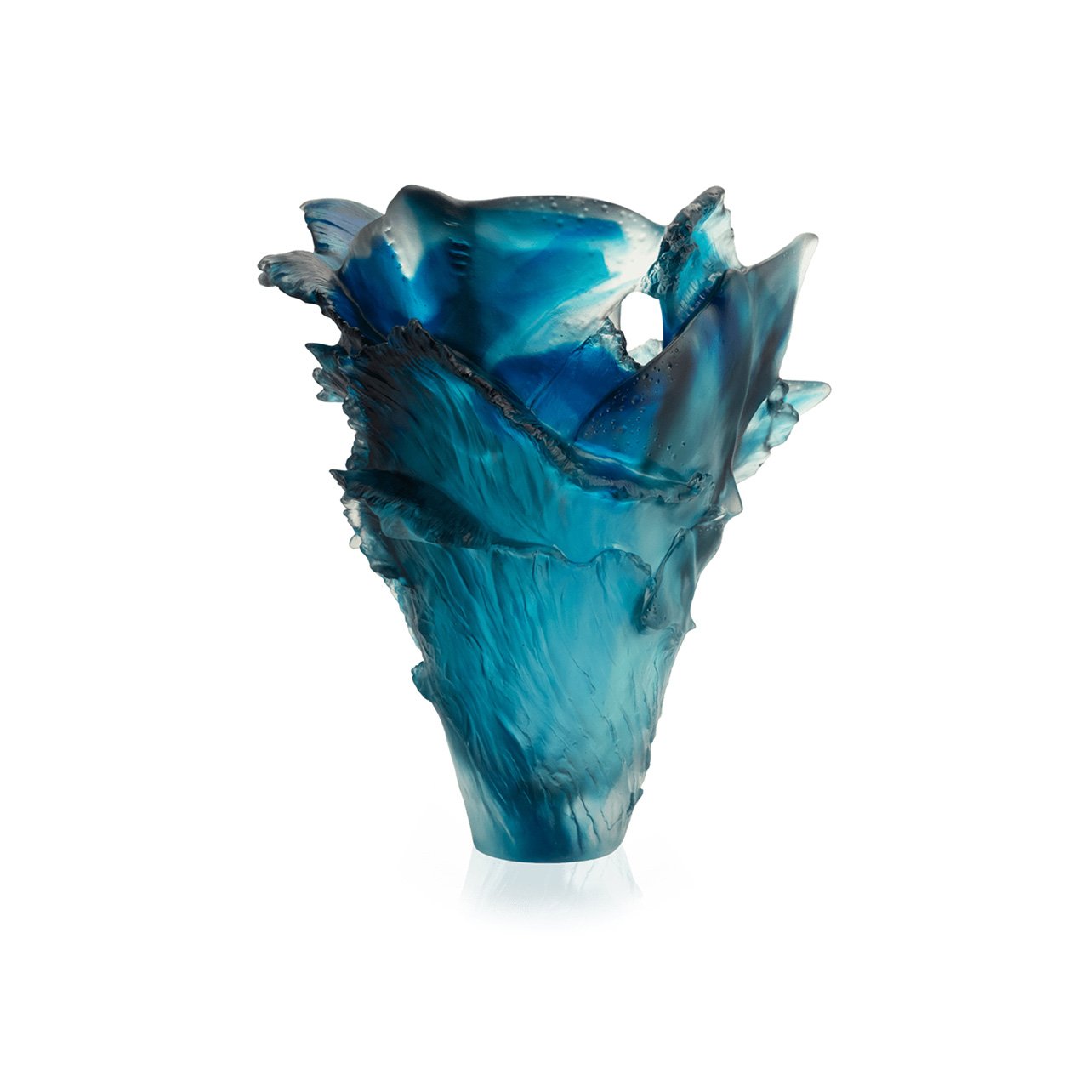 Daum Maya Collection Blue Glass Vase