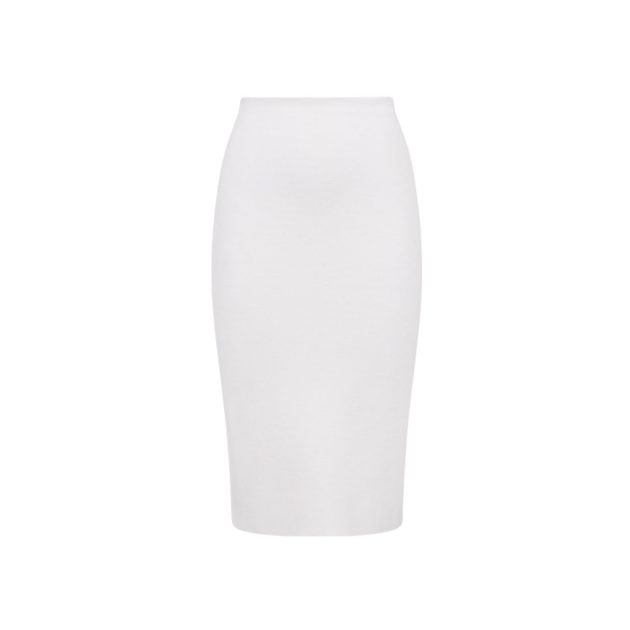 White Scanlan Theodore crepe knit pencil skirt