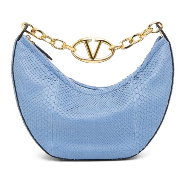 Valentino baby blue VLogo moon shoulder bag