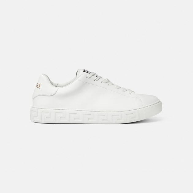 Versace white Greca leather sneakers