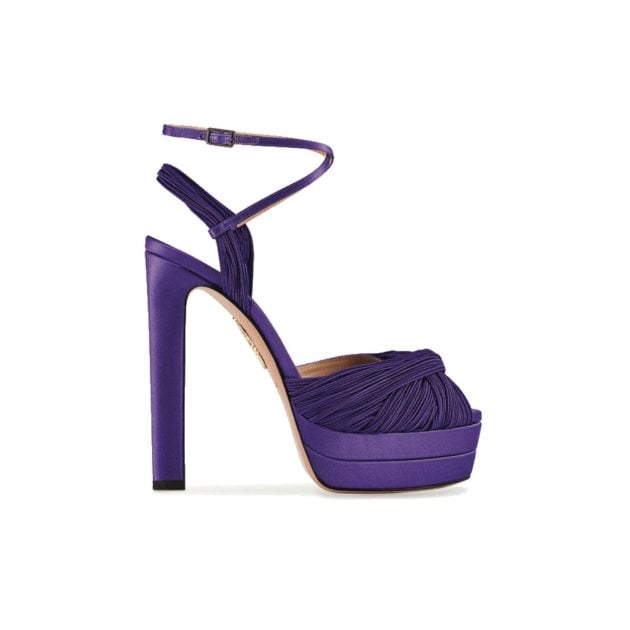 Aquazzura Purple open toe platform heeled shoe