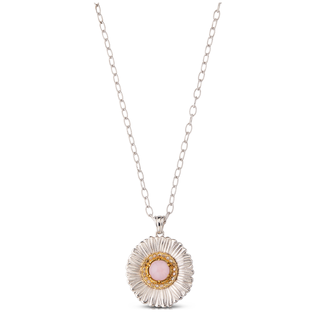 Buccellati Blossoms color pendant with pink opal stone