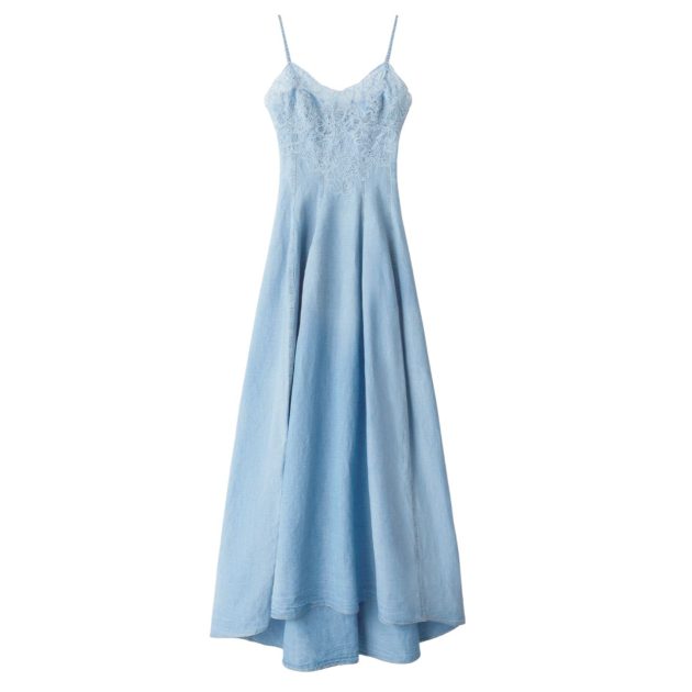 Ermanno Scervino long denim dress with lace