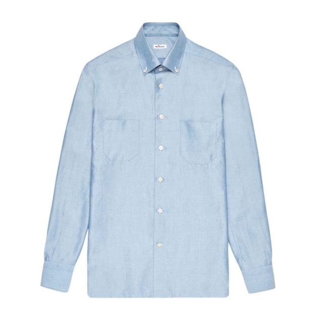 Kiton blue button-down shirt
