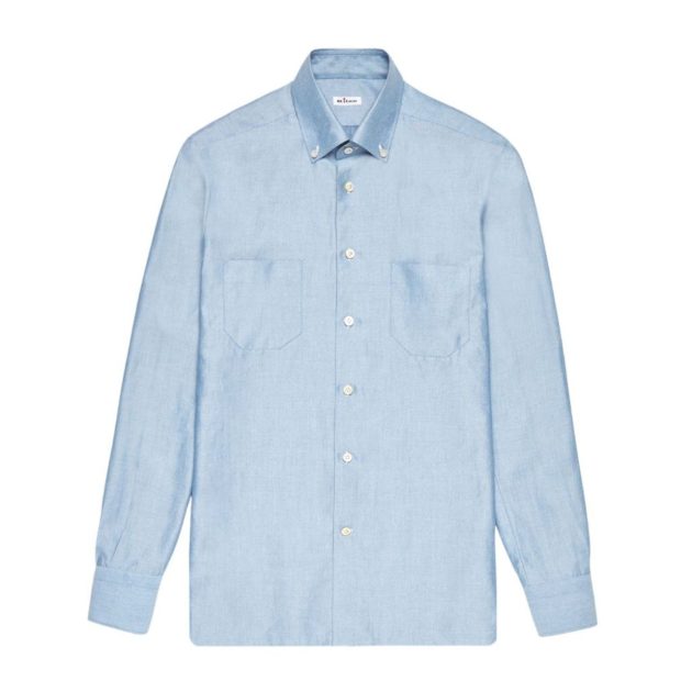 Kiton blue button-down shirt