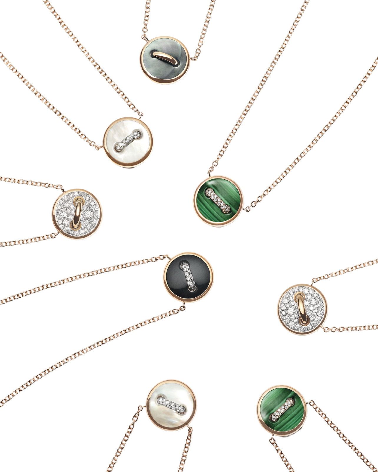 Multi necklaces from Pomellato’s Pom Pom Dot Collection