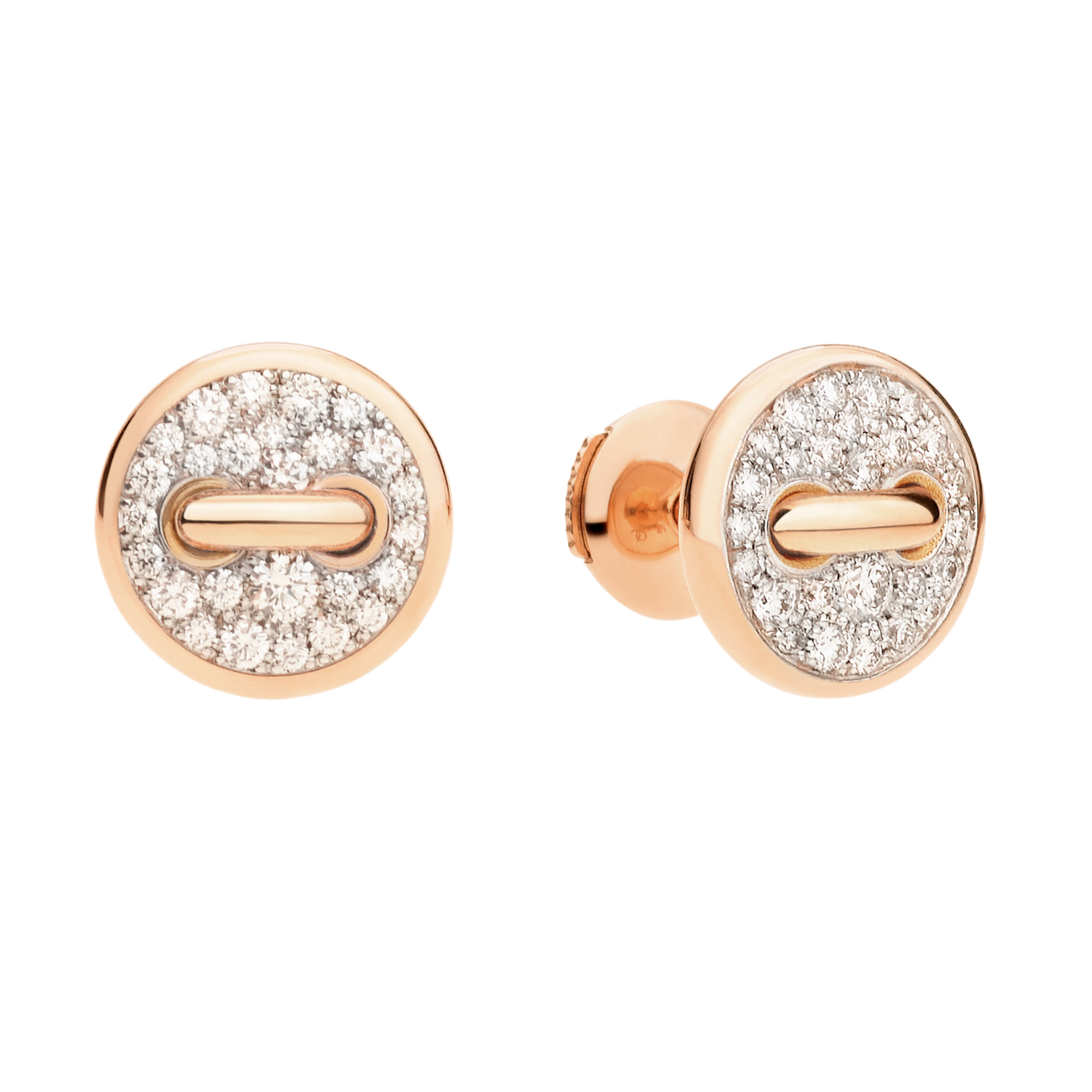 Pomellato diamond earrings from Pom Pom Dot collection in rose gold