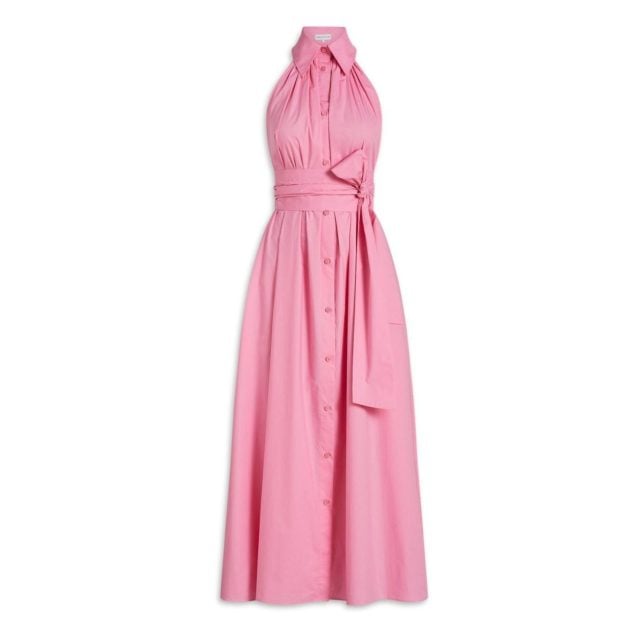 Scanlan Theodore pink sleeveless button-down dress