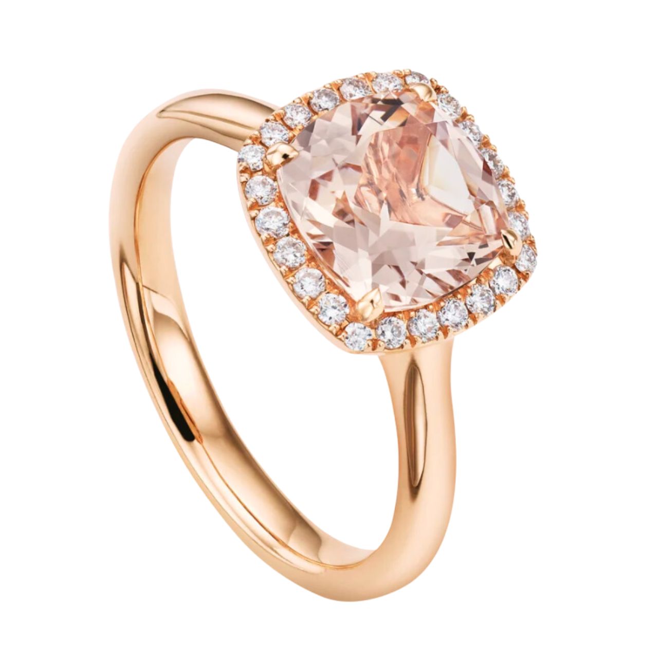 Blush ring with morganite and diamonds.