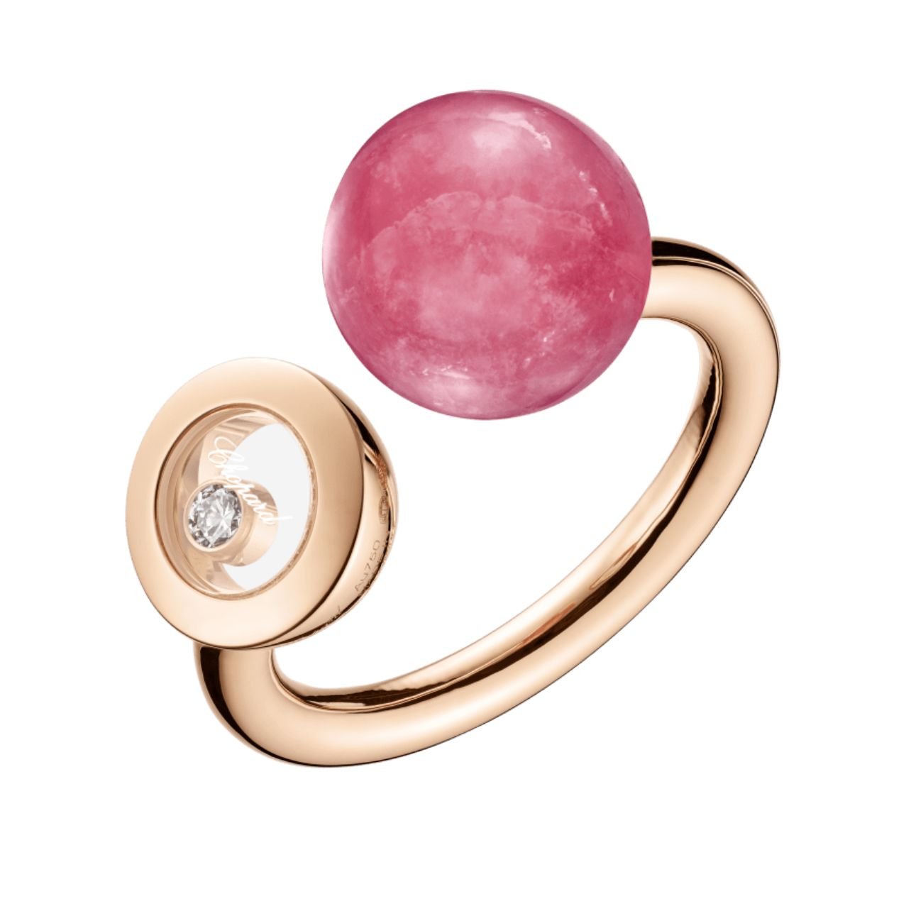 Happy Diamonds Planet rodochrosite and diamond ring.